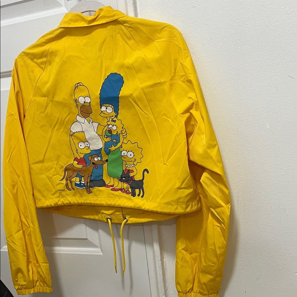 MEDIUM - Yellow Jacket with Cartoon Family Print 
Simpsons Family
